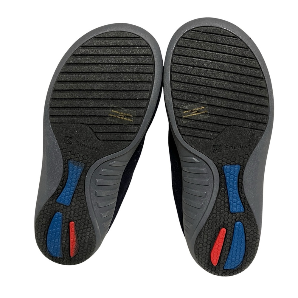Spenco Black Fleece Lined Wool Blend Black Slip On Slipper House Shoes Womens 9 - Picture 7 of 13